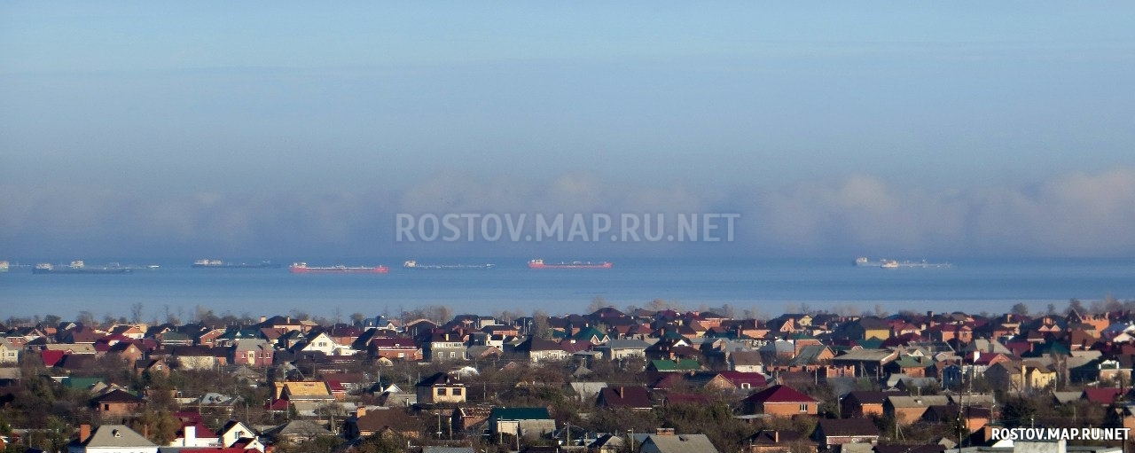 Утро 29.10.2014, вид на Цимлянский берег, шикарный туман накрыл Саркел, 2014 год, Современные, Профессиональные, Панорамные, Осень, Цветные