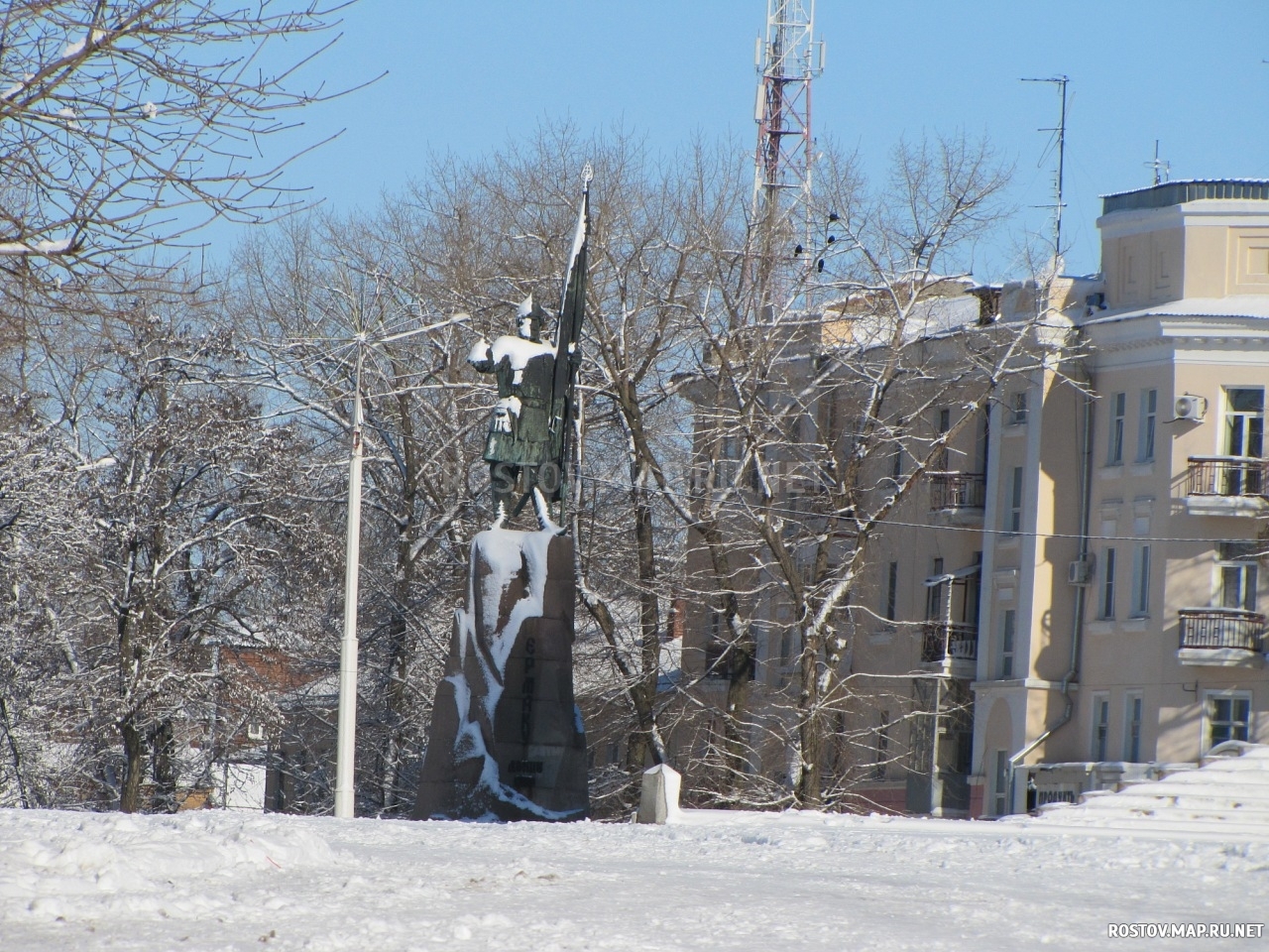 Новочеркасск зимой, 2010 год, Современные, Профессиональные, Достопримечательности, Зима, День, Снег, Цветные