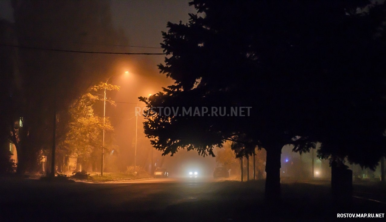 В Таганроге туман, 2014 год, Современные, Профессиональные, Ночь, Осень, Туман, Цветные
