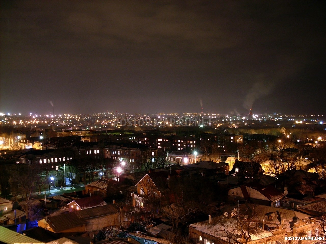 Карта Таганрог - Фотографии - Современные, Профессиональные, С высоты, Ночь
